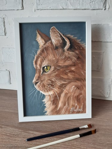 Peinture chat animal - , art