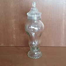 Bonbonnière En Verre Teinté, Pot À Pharmacie Vintage Avec Bouchon Plastique 