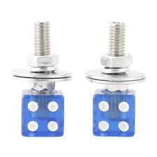 Paire Vis Plaque Immatriculation Moto Et Écrous Plastique bleu Dés Custom