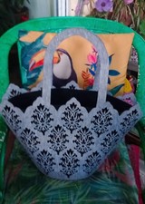 Sac Cabas Fourre-Tout Panier Original En Feutre Doublé Gris Bohème  Baroque Neuf