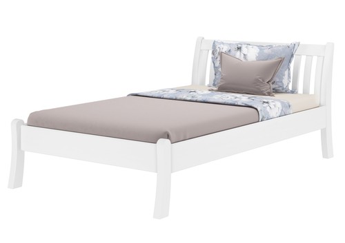 Lit simple blanc élégant - , pin
