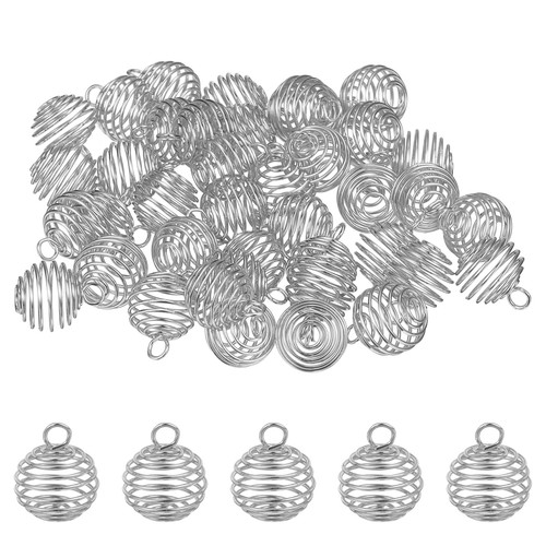Pendentif cage perles - cage,