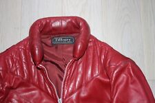 Tailleur Ensemble Cuir Vintage Rouge Année 80 T 38 marque Tilbury Paris