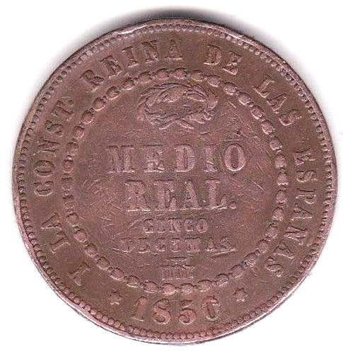 Espagne medio real 1850 - real,
