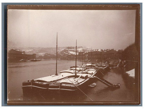 Barges sous neige vintage - sous, la