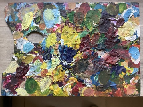 Ancienne palette peintre - ancienne,