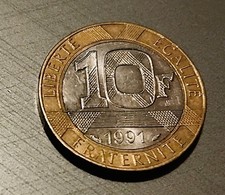 FRANCE pièce 10 francs 1991