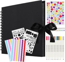 Album Photo Scrapbooking - Livre Photo Scrapbook avec 12 Stylos MéTalliques, 80 