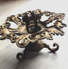 ANCIEN  ROSACE DE PLAFONNIER EN BRONZE MOTIF FEUILLAGE diam 18 CM /h 10 cm