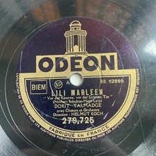 78 RPM DORIT TALMADGE Lili Marleen / Der Junge an der Reling FR ODEON 279725 WW2