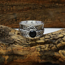 Onyx Noir Gemme 925 Argent Sterling Handmade Hurluberlu Bague Tout Taille