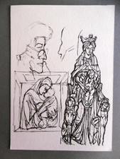 GIACOMETTI Alberto carton invitation Paris 1992 Dessins Études du Louvre Suisse