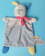 Doudou plat chien gris jaune