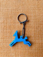 PORTE CLÉ DE COLLECTION - CHEVAL BLEU MARQUE  POULAIN CHOCOLAT  - VINTAGE