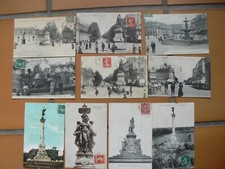 LOT 10 CARTES ANCIENNES BORDEAUX (33): SCULPTURES  MONUMENTS COLONNE FONTAINE
