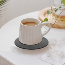 12 Porte-verres Disques Vinyles Ronds Noirs - Protège Table Contre Rayures