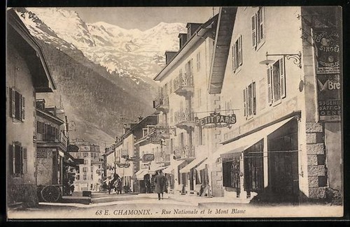 Cpa chamonix rue nationale et - chamonix,,