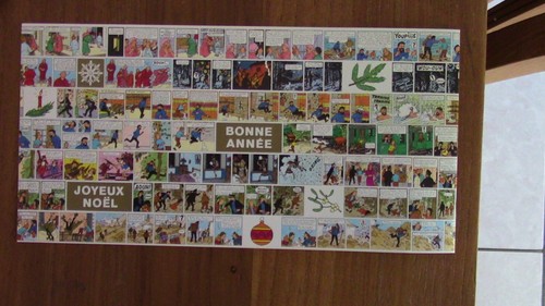 Tintin carte voeux herge - tintin,