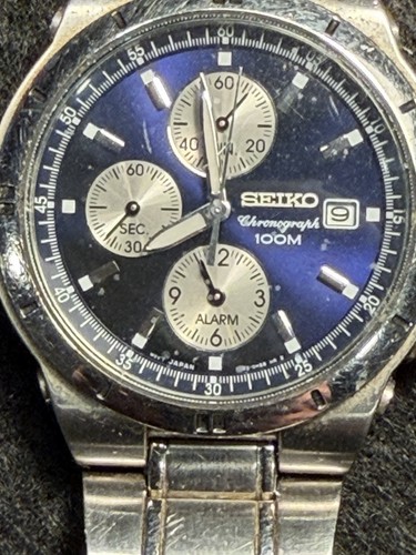 Seiko alarm chronograph steel - alarm,