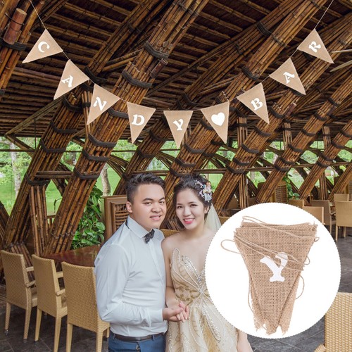 9pcs candy bar burlap flag - bar,
