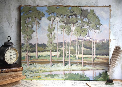 Original antique oil painting - antique,