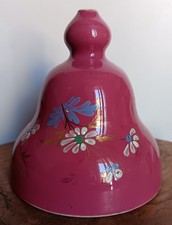 Ancien joli abat-jour en faïence décor floral emaillé pour lampe / applique CA12