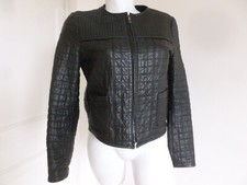 VESTE DROITE CUIR NOIR PEAU