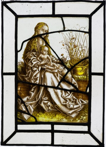 Vitrail vierge oeillet - vierge, l'oeillet