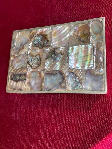 Vintage abalone alpaca hinged - alpaca,