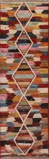 Contemporain 3M Marocain Chemin Tapis 3x10 Berbère Laine Fait à la Main Couloir