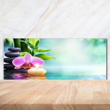 Tulup Panneaux De Cuisine Sur Verre - 125x50cm - Bambou Orchidée