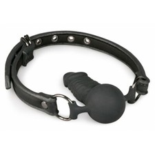 SM Fétiche - Bâillons avec gode buccal Pecker Gag Noir en Silicone - BDSM