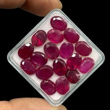 Naturel Rubis Coupe Ovale Riche Rouge Ample Gemmes Vente en Lot 5 Pièces 9x7mm