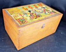 jeux ancien de société  " LE LOTO " boite en bois décor asiatique cartes, jetons