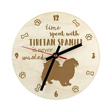 Épagneul tibétain horloge en contreplaqué Art-Dog