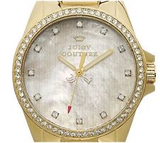New Juicy Couture Watch Stella Crown Pave Gold Plated Stainless Bracelet 