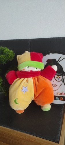 Doudou clown orange jaune - doudou,