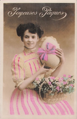 Easter smiling woman with - smiling,