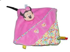 Doudou plat Minnie rose coeur