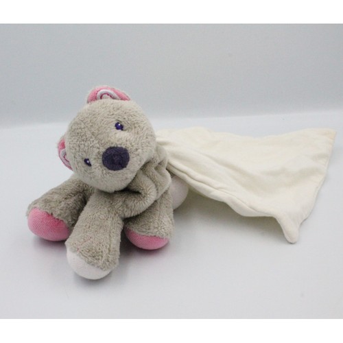 Doudou chat chien gris rose