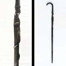 CANNE de Marche AFRICAINE EBENE Sculpté - Old African Ebony Cane