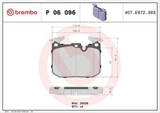 BREMBO P 06 096X Kit de plaquettes de frein, frein à disque pour BMW,BMW (BRILLI