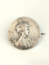 ANCIENNE BROCHE RONDE MÉTAL