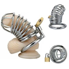 Cage à Oiseaux en Métal Acier Inoxydable Serrure de Chasteté Masculine