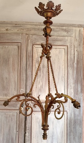 Lustre xix ème bronze - lustre, en