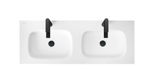 Lavabo double meuble Duravit Sivida, 2 trous de robinetterie, sans trop-plein...