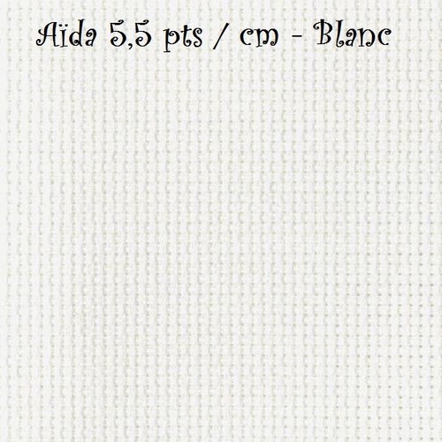 Toile aïda pts blanc - toile, pts/cm