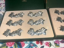 étains Du Manoir 6 (18) porte couteaux Feuille Vintage  1960