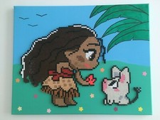 PIXEL ART / PERLES A REPASSER TABLEAU PRINCESSE DISNEY VAIANA ET PUA PUA