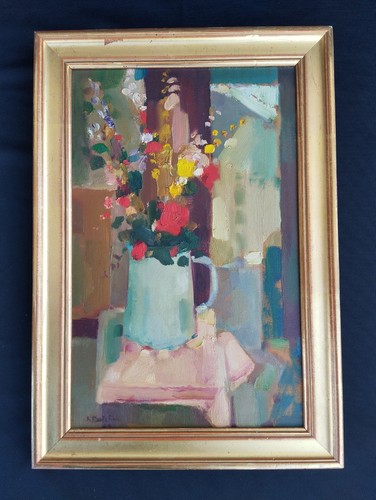 Peinture cubiste signé - peinture,